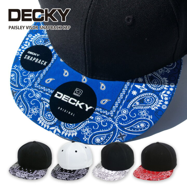 楽天市場】DECKY スナップバックキャップ【ペイズリーバイザー 