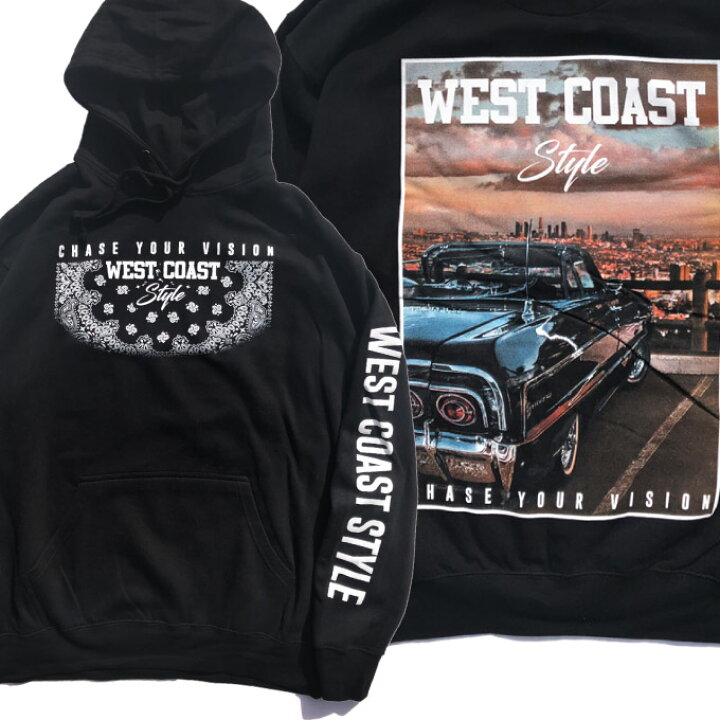 楽天市場 M 3xl プリント パーカー West Coast Style アメ車 プルオーバー フーディ インパラ La 西海岸 カリフォルニア メキシカン ロサンゼルス ローライダー チカーノ Westcoast Chicano ヒップホップ ビッグサイズ メキシカン アメリカン メンズ 大きい