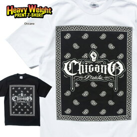 【L〜3XL】プリント Tシャツ 【 Chicano Pride チカーノ プライド 】 ペイズリー ヘビーウェイト 半袖 西海岸 カリフォルニア ローライダー WESTCOAST HIPHOP ヒップホップ ビッグサイズ メンズ 大きいサイズ【メール便は1点まで】【メール便はラッピング不可】