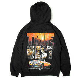 【L〜3XL】プリント パーカー 【 TRUE WEST インパラ 】 プルオーバー フーディ HOODIE カリフォルニア 西海岸 ヒップホップ ラッパー ローライダー 2Pac スヌープ WESTCOAST HIPHOP ウエッサイ ビッグサイズ メンズ 大きいサイズ 裏起毛 WEST系