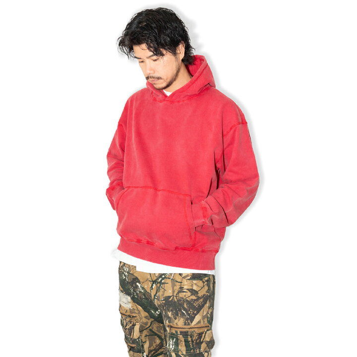 BREATH ブレス パーカー レッド グレー サイズ:L | 23AW 2トーン  