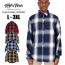SHAKA WEAR 【プレイド フランネルシャツ】 長袖 シャツ チェックシャツ ネルシャツ メンズ 大きいサイズ ビッグサイズ USサイズ 西海岸 チカーノ ローライダー LA HIPHOP