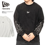 NEW ERA ニューエラ 【長袖 ウォッシュド コットン Tシャツ The Flame】 ロングTシャツ ロンT ロゴ ウォ…