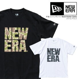 NEW ERA ニューエラ Tシャツ 【 ダックハンターカモ スクエア 】 半袖 8オンス コットン レギュラーフィット クルーネック 迷彩 カモフラ シンプルT メンズ NEWERA 正規品 L LL XL XXL 13516780 13516779