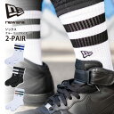 NEW ERA ニューエラ 靴下 【クルー エンブロイダリー 2足セット】 フラッグロゴ クルーソックス クルー丈 25cm〜29cm くつ下 刺繍ロゴ メンズ レディース ユニセックス スポーツ 白 黒 NEWERA SOCKS 2PAIRS CREW EMBROIDERY 13517764