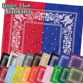 【メール便最大8枚まで可】BANDANA 【PAISLEY】 55cm バンダナ 学生さんへ ペイズリー柄 PAISLEY ペイズリー ハンカチ スカーフ チカーノ ローライダー 風呂敷 お弁当包み 学園祭 学校祭 文化祭 WESTCOAST