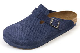 ビルケンシュトック　ボストン　スエード　エンボス　レギュラー幅　コーデュロイ インディゴ　BIRKENSTOCK　Boston Suede　1025684　Corduroy Indigo