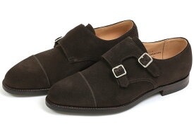 クロケット＆ジョーンズ　ダブルモンク　ラウンズ4　ダークオークスエード　シティソール（CROCKETT&JONES　LOWNDES4　DARK　OAK　SUEDE）