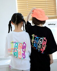 【SALE対象】ネオンTシャツ韓国子供服韓国ファッションキッズジュニア子ども服男の子女の子親子ペアルックtシャツコットン100％韓国カジュアルダンス練習着夏服韓国子供服韓国服人気ホワイトブラック送料無料365配送CR&W