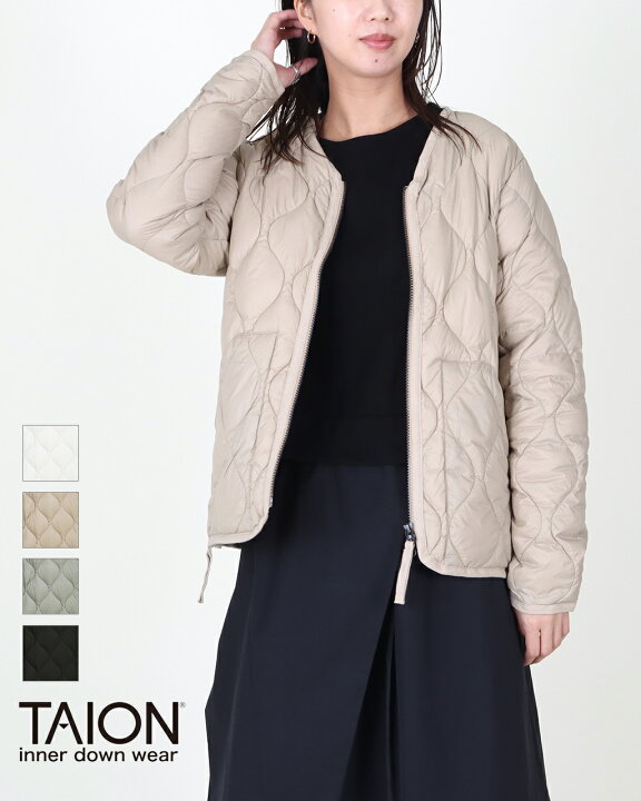 楽天市場】TAION タイオン ミリタリーVネックWジップ ダウンジャケット 