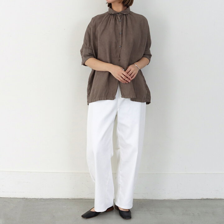 楽天市場】【20%OFF】Honnete オネット リネンギャザー ブラウス 