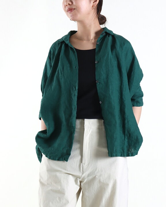 楽天市場】【20%OFF】Honnete オネット リネンギャザー ブラウス 