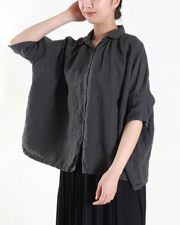 楽天市場】【20%OFF】Honnete オネット リネンギャザー ブラウス 