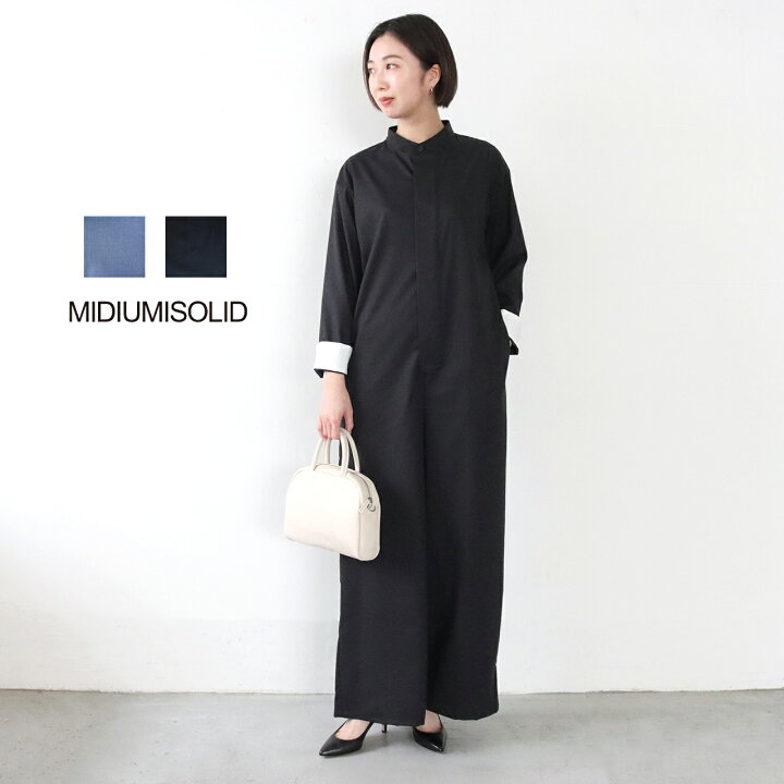 楽天市場】MIDIUMISOLID ミディウミソリッド ノーカラージャンプスーツ 