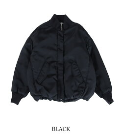 【26AW先行予約】TICCA ティッカ スタンドネック ブルゾン tbfa-014 中綿 ジャケット レディース 撥水 ナイロン 暖かい 軽量 アウター ミリタリー MA-1 スタンドカラー 立ち襟 小顔 オーバーサイズ ビッグシルエット ゆったり 体型カバー 大人 カジュアル 26AW 正規品
