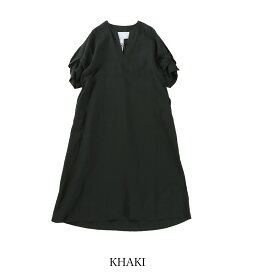 【26SS先行予約】TICCA ティッカ リネンツイストスリーブワンピース TBFS-405 ワンピース シャツワンピース チュニック ロング丈 無地 半袖 清涼感 ウォッシャブル 正規品 26SS