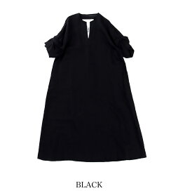 【26SS先行予約】TICCA ティッカ リネンツイストスリーブワンピース TBFS-405 ワンピース シャツワンピース チュニック ロング丈 無地 半袖 清涼感 ウォッシャブル 正規品 26SS