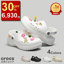 【超特価！】＼30％OFF＆P5倍！9,900円→6,930円 〜11/20 9:59まで／【公式】 クロックス サンダル レディース crocs 厚底 バヤ プラットフォーム クロッグ 厚底サンダル ヒール4cm ヒールストラップ 軽量 クッション性 防水 柔軟性 人気 定番 歩きやすい 履きやすい 正規品