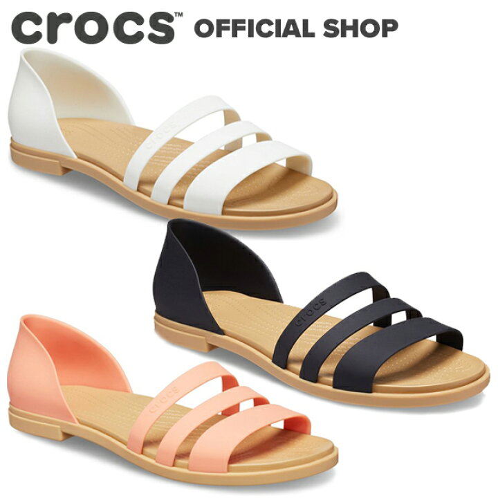 楽天市場 クロックス公式 トゥルム オープン フラット ウィメン Tulum Open Flat Crocs レディース パンプス フラットシューズ サンダル Ol クロックス公式ショップ楽天市場店