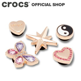 【クロックス公式】ピンク＆ゴールド 5パック Pink and Gold 5 Pack / crocs ジビッツ チャーム カスタマイズ