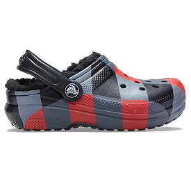 【セール開催中！】【43％OFF】クロックス(crocs) クラシック ラインド プラッド クロッグ キッズ(classic lined plaid clog kids) キッズ/サンダル/シューズ/子供用/ボア[C/A]