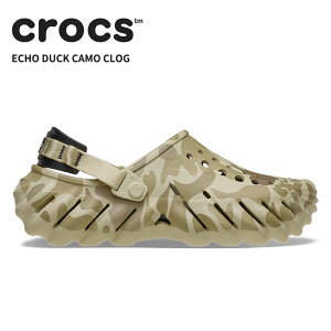[B]�N���b�N�X �����Y ���f�B�[�X �T���_�� CROCS �G�R�[ �_�b�N �J�� �N���b�O Echo Duck Camo Clog �{�[��/�u���b�N 211981-2yj
