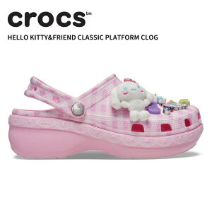 [B]�N���b�N�X ���f�B�[�X �T���_�� CROCS �n���[�L�e�B �A���h �t�����Y �N���V�b�N �v���b�g�t�H�[�� �N���b�O Hello Kitty & Friend Classic Platform Clog �}���` 212683-90h