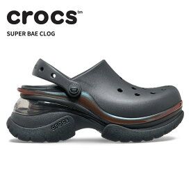 [B]クロックス レディース サンダル CROCS スーパー ベイ クロッグ ウィメン Super Bae Clog W ブラックサンド 212811-0ld
