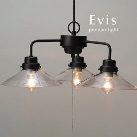 ペンダントライト 3灯 【 Evis / 透明 】 LED電球 照明 電気 昭和レトロ 大正レトロ 日本 和風 シンプル 加工 日本製 後藤照明 オーダー 居酒屋 店舗 ガラス