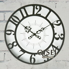ウォールクロック 【 GISEL 】 ブラック 掛け時計 壁掛け アンティーク おしゃれ エレガント シンプル モダン インテリア クラシック 人気