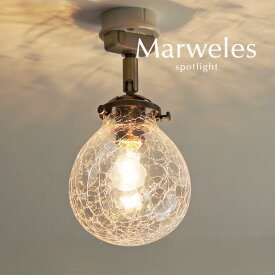シーリング 直付け スポットライト LED 【 Marweles 】 1灯 ガラス アンティーク シーリングライト おしゃれ カフェ レトロ 照明 洋風 キッチン トイレ