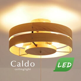 LED電球付き シーリングライト 3灯 【 Caldo / ナチュラル 】 木製 ウッドリング 天然木 北欧 リビング おしゃれ 明るい 薄型 照明 シンプル