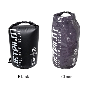 【送料無料】 VENTURE 60L DRY SAFE BACKBAG ROOL TOP WATERPROOF BAG 防水バッグ2色 Black/Clear アウトドア outdoor goods グッズ サーフィン ウェイクボード ウェイクサーフィンsurfin wakeboard wakesurfin JET PILOT ジェ