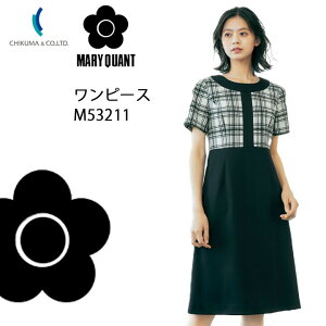 ワンピース 事務服 M53211 マリークワント 半袖 レディース 女性用 ストレッチ 制服 ユニフォーム アルファピア チクマ マリークヮント マリクワ 会社 企業 制服 かわいい かっこいい おしゃれ
