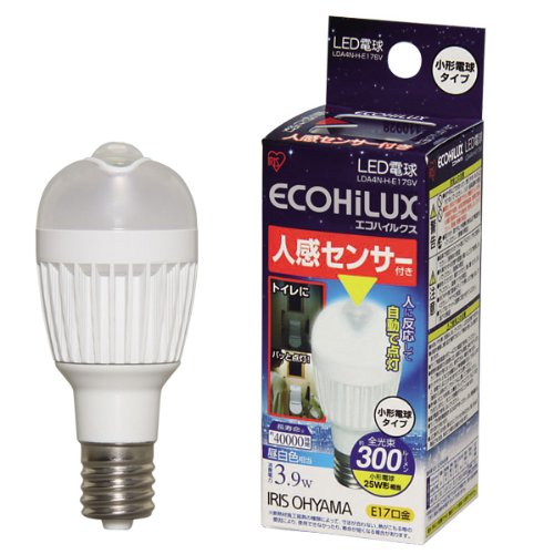 アイリスオーヤマ LED電球 人感センサー付 垂直 昼白色 300ｌｍ LDA4N-H-E17SV | クロスワン　楽天市場店