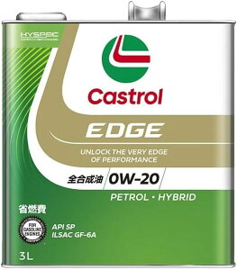�J�X�g���[���G���W���I�C��EDGE 0W-20 API SP 3L4�փK�\�����Ԑ�p�S������Castrol