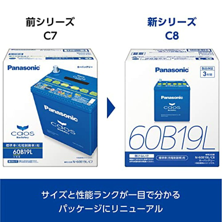 楽天市場】パナソニック(Panasonic) 国産車バッテリー カオス N-60B19L 