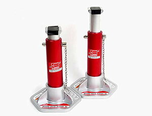 エマーソン(Emerson) コンパクトに収納できる超軽量アルミジャッキスタンド 3t レッド 2個セット ジャッキアップの必需品 高さ設定は親