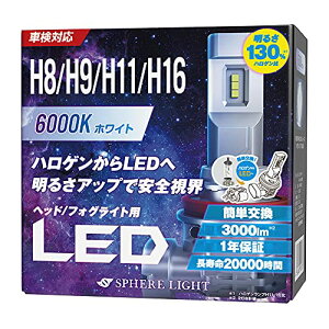 XtBACg ԗp LEDwbhCg H8/H9/H11/H16 (tHOCgp) J[6000K/F 邳3000lm Ԍ