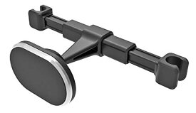 カシムラ タブレット対応マグネットホルダー ヘッドレスト取り付け リア用 大型ネオジム磁石10個採用 スプリング内蔵アーム NAT-77