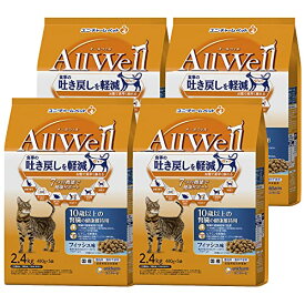 オールウェル（AllWell）キャットフード ドライ シニア 10歳以上の腎臓の健康維持用 フィッシュ味 吐き戻し軽減 9.6kg(2.4kg×