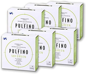 【OFT】 PULFINO ソイグリーン おからの猫砂 2.4kg(4L)×6箱セット パルフィノ 円柱型 ペレットタイプ 植物由来 粒の大きさ