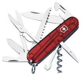 VICTORINOX(ビクトリノックス) ハントマン トランスルーセントレッド 多機能 ナイフ 防災グッズ 登山 ハイキング キャンプ はさみ