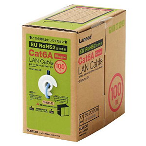 �G���R�� LAN�P�[�u�� CAT6A CAT6A�Ή� ���� �R�l�N�^���� RoHS�w�ߏ��� �P�� �����b�N�X 100m �u���[ LD-GPAL/