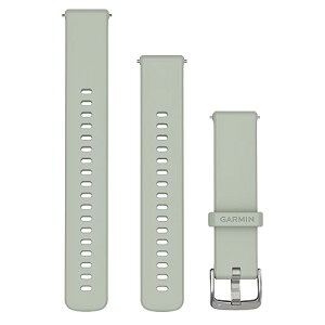 GARMIN(K[~) Quick Release oh 18mm Sage Gray Silicone/Silver y{Kiz
