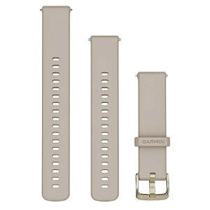 GARMIN(K[~) Quick Release oh 18mm French Gray Silicone/Cream Gold y{