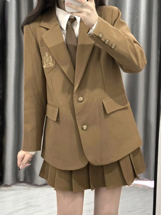 楽天市場】卒業式 スーツ 女の子 卒服 韓国 茶色 160 入学式 スーツ  