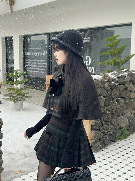 楽天市場】卒業式 スーツ 女の子 韓国 制服 マントコート スカート 