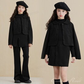 卒業式 スーツ 女の子 卒業式 小学校女子 卒服 女の子 ジャケット 入学式 パンツスーツ スカート セット 140 150 ブラック 中学生 キッズ 韓国 制服 小学生 長袖 ピアノ発表会 ドレス フォーマル スーツ 子供 発表会 ジュニア 子供服 卒園式 女子 オシャレ