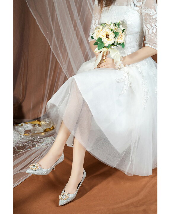楽天市場 結婚式 パンプス シルバー ブライダルシューズ 8cm 6cm ウェディングシューズ 8cm キラキラ ハイヒール パーティーシューズ 美脚 おしゃれ お呼ばれさん ブライダルシューズ 靴 披露宴 発表会 演奏会 妊婦 花嫁 ピンヒール フォーマル セパレート 疲れない 痛く